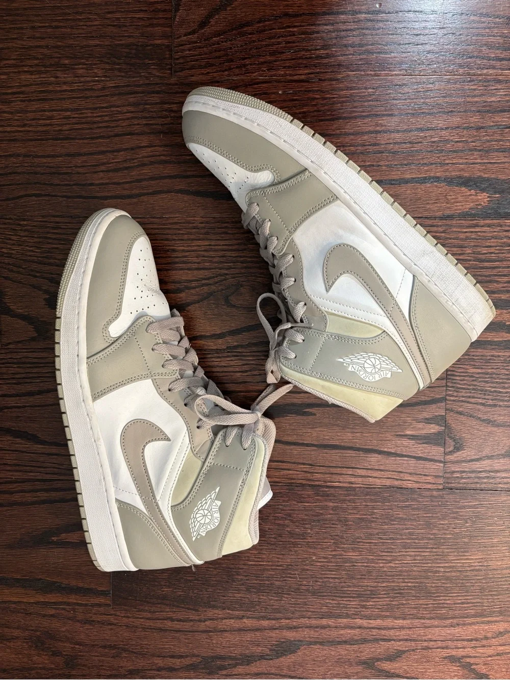 Jordan Air Jordan 1 Mid Sneakers US 12 College Grey Light Bone White